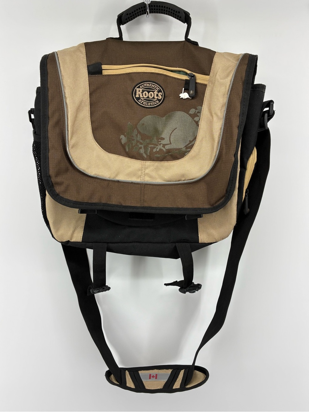 Roots Brown & Tan Messenger Bag - Roots Athletics